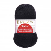 Мериносовая (02-Черный) Пехорка Пряжа